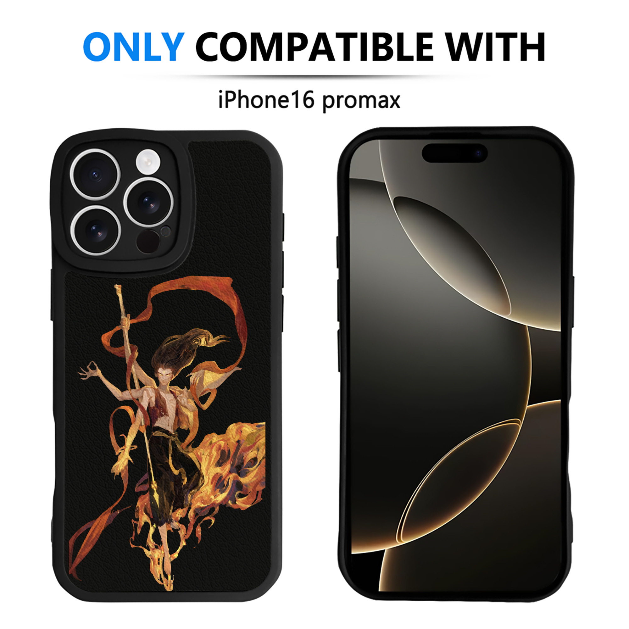 （画像用） Ne Zha 2 ナタ 魔童の大暴れ 【iPhone 16シリーズ対応】シリコンスマホケース（レザー調） 材質：シリコン